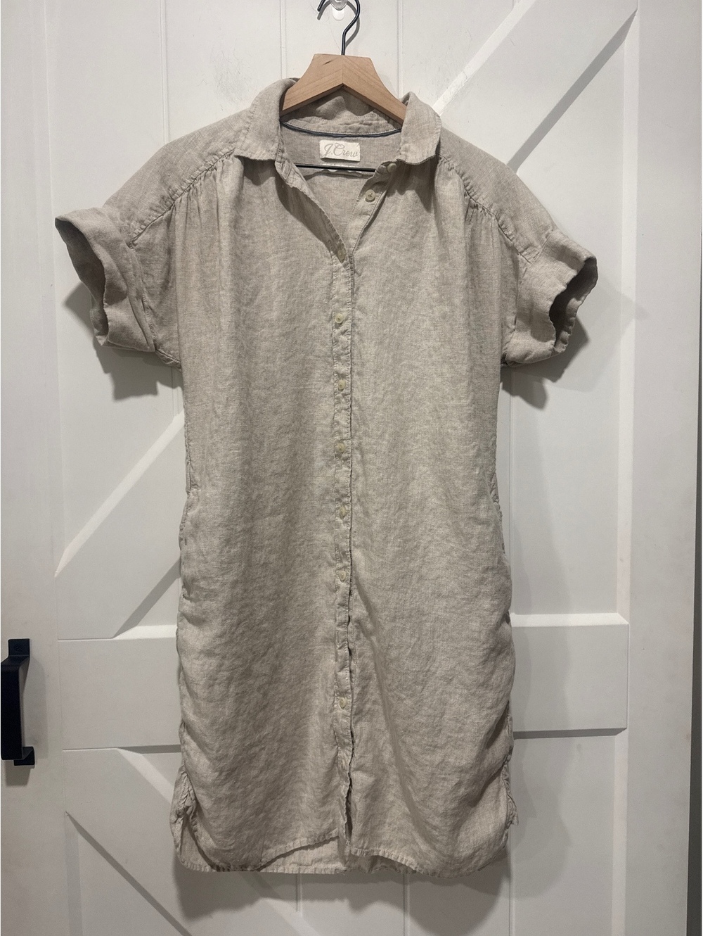 J.Crew Relaxed Fit 100% Linen Shirt Dress, Made in India, Size Small